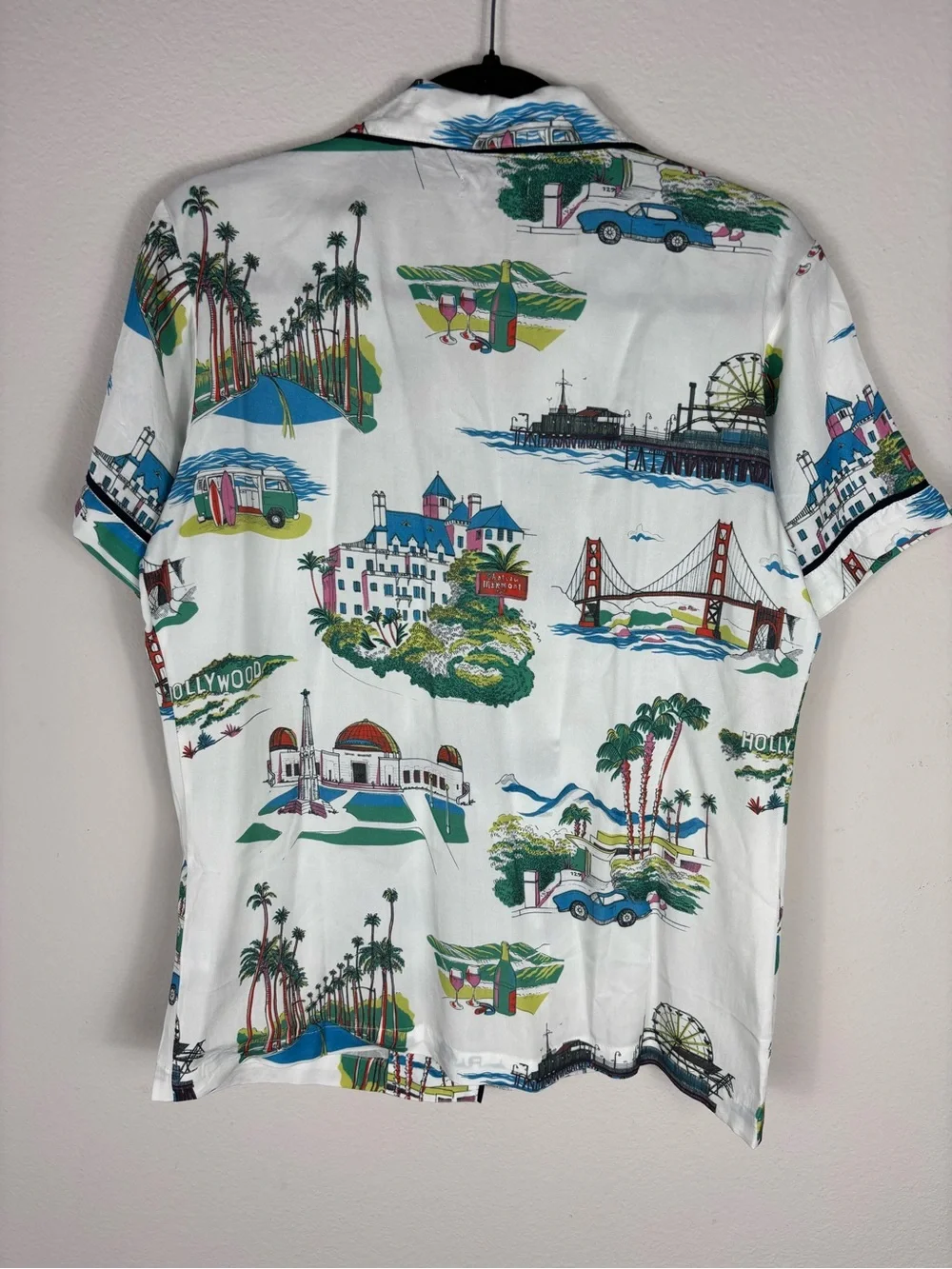Katie Kime California Toile Pajama Short Set S Cotton Hollywood Golden Gate Surf - Picture 3 of 11